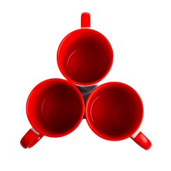 Alternative view of Weiße Tassen mit Druck mit farbigem Innenbereich und Henkel