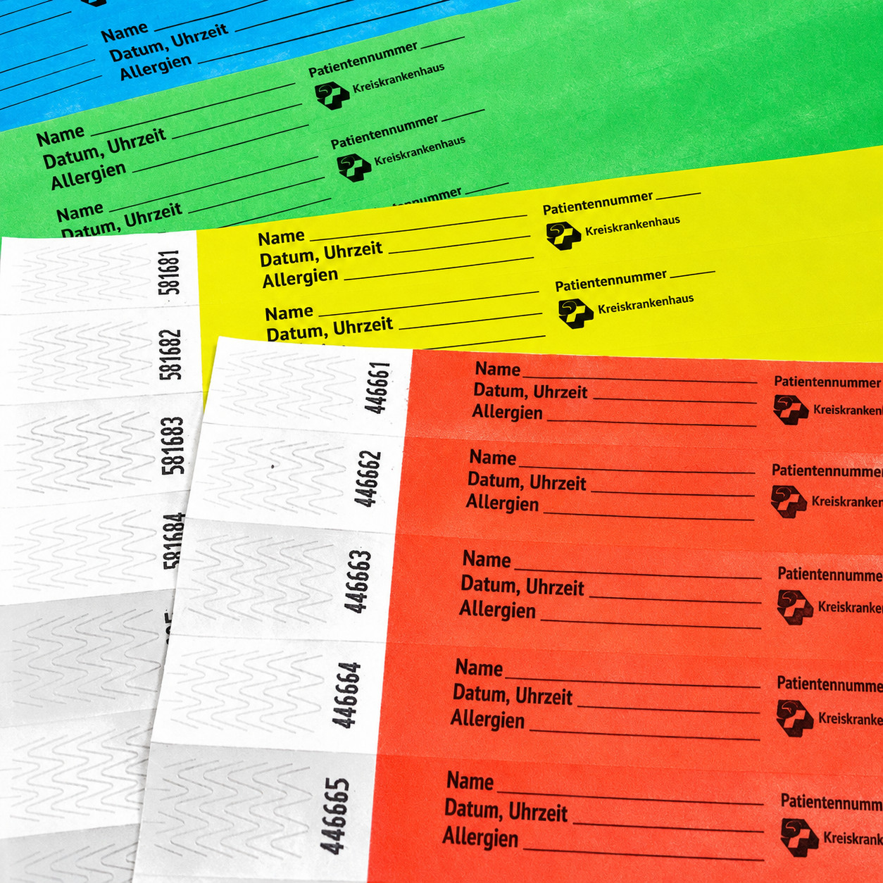 Tyvek-Armbänder für Krankenhäuser und Patienten